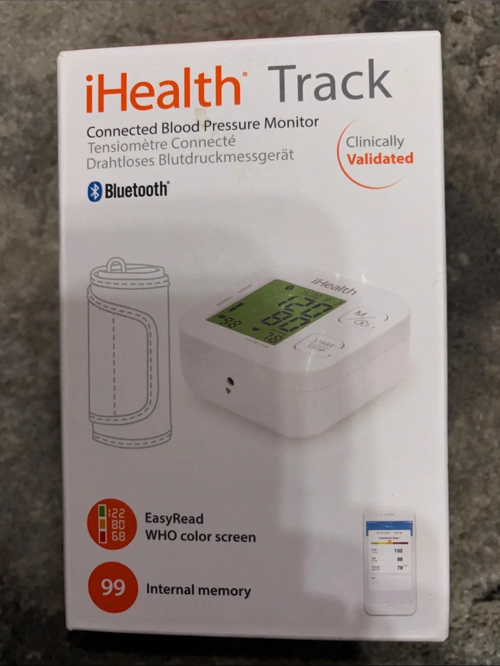 iHealth Track Connected Blood Pressure Monitor Wireless Bluetooth 079